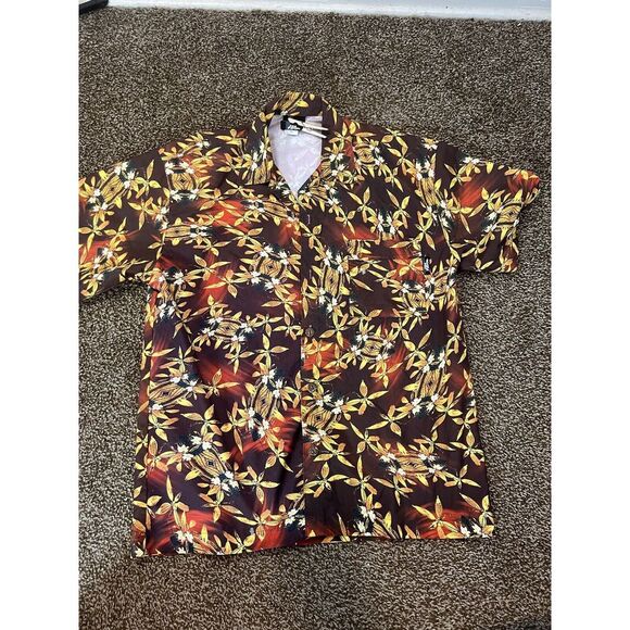 Vintage No Fear Men Size Small‎ Floral Shirt Short Sleeve Casual Button Up - Picture 1 of 6